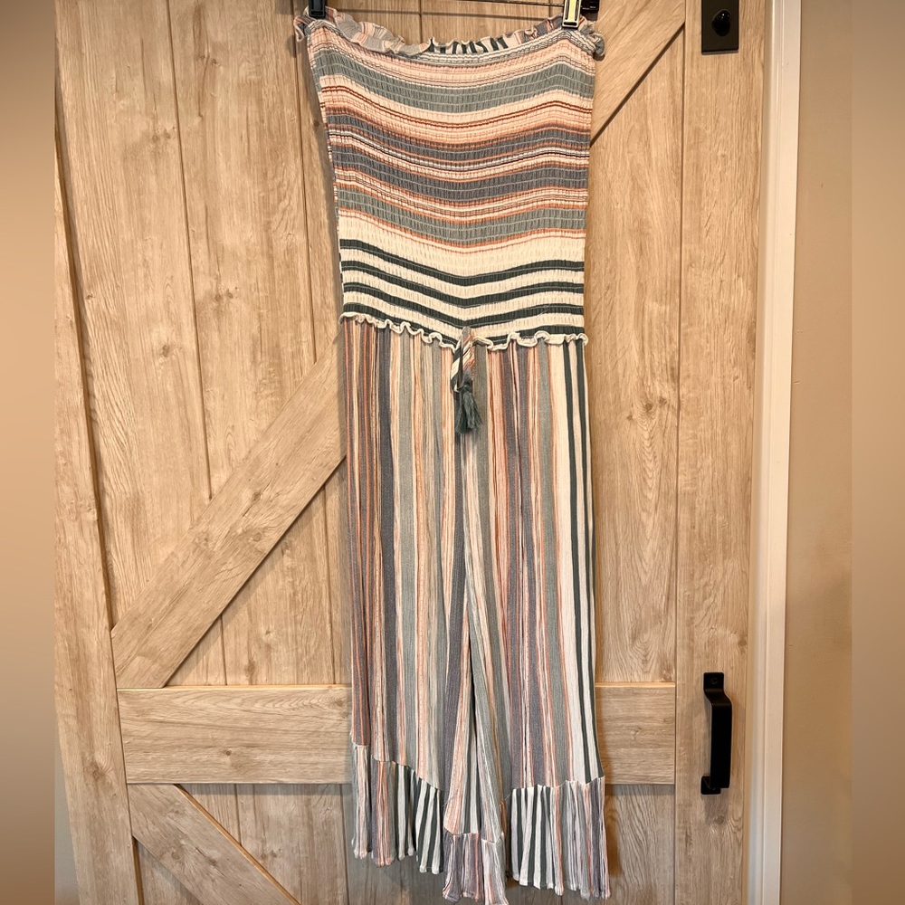 Super cute tube top smocked jumpsuit